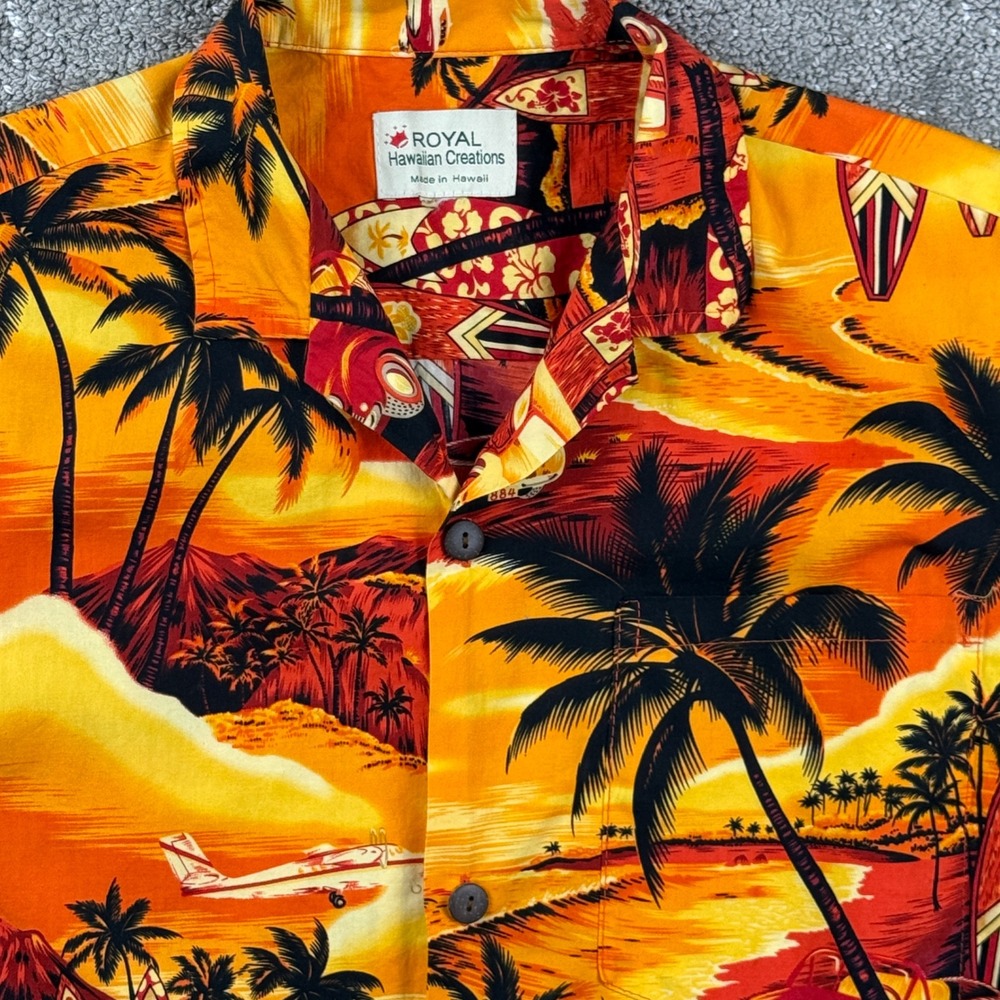Vintage 90s Royal Hawaiian Creations Shirt Mens M Surf Woody Aloha Hawaii USA